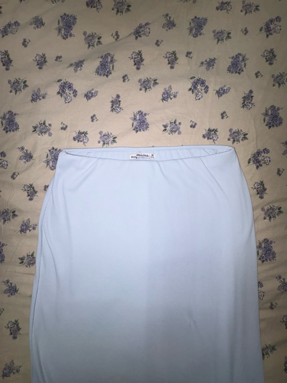 Abercrombie & Fitch Light Blue Ribbed Maxi Skirt - Picture 2 of 3